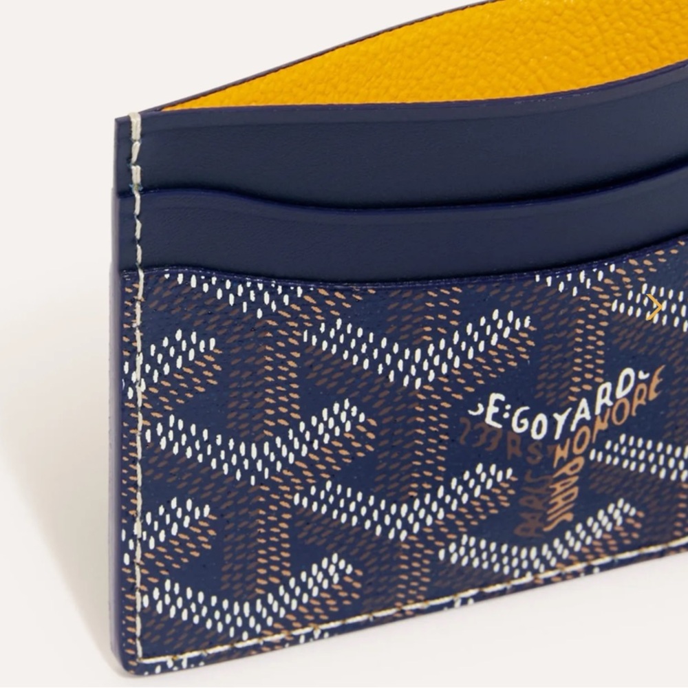 NWT GOYARD Saint Sulpice Card Wallet in Navy - Picture 3 of 12